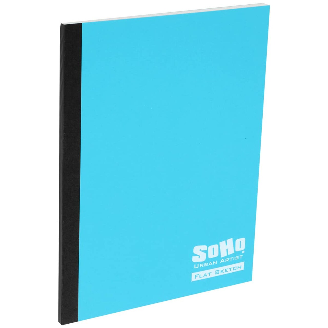 SoHo Urban Artist Tape Bound Lay Flat Sketch Book, Blue Cover, 6x8" 4 Pack, 30 Sheets Each (120 total), Smooth Mixed Media Sketchbook, 71lb. (106 gsm) Paper Travel Art Journal, Soft Cover